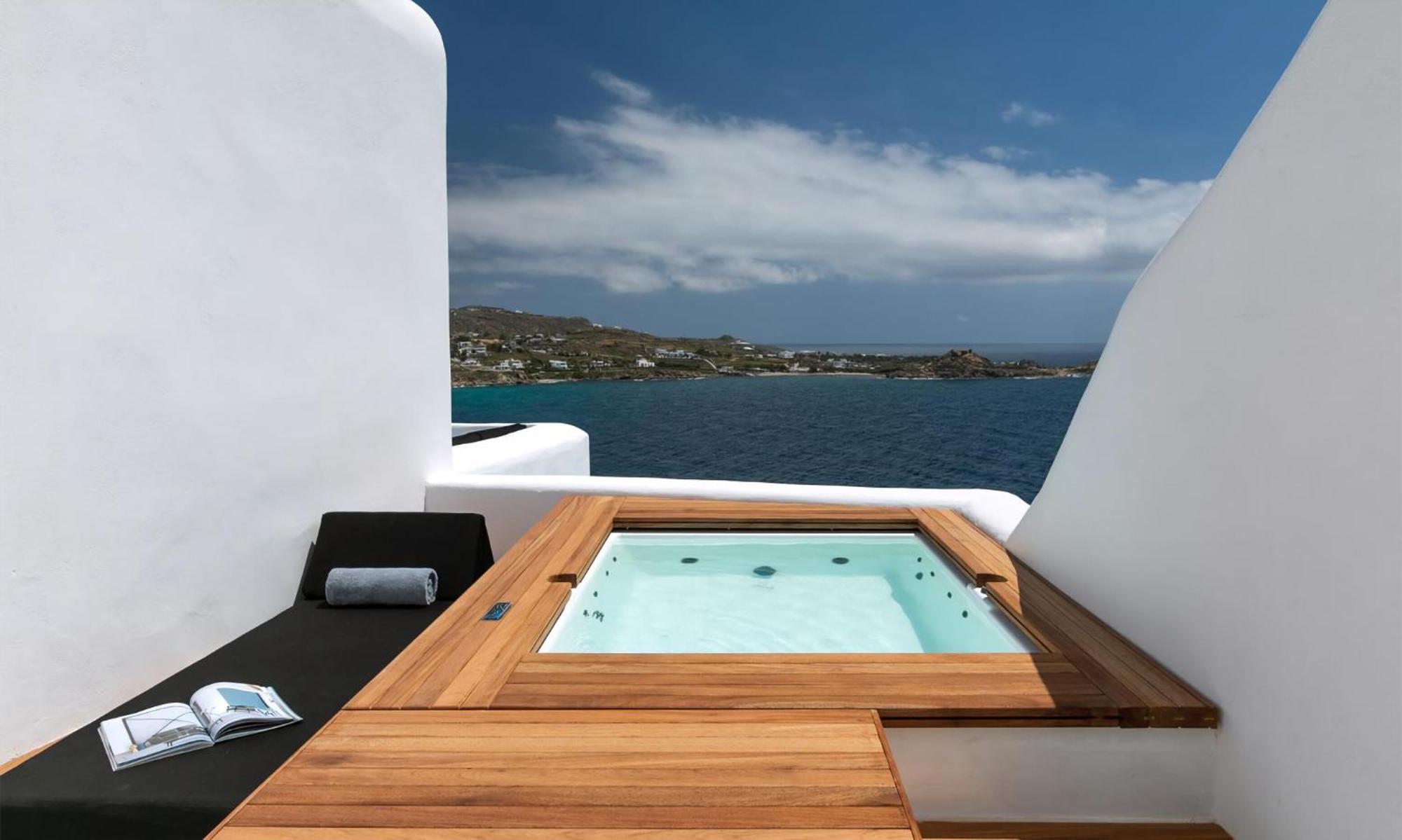 Magnificent Mykonos Rikei 5 Bedrooms Unique Aegean Sea Views Private Infinity Pool Outdoor Jacuzzi Psarou Psarou (Mykonos)