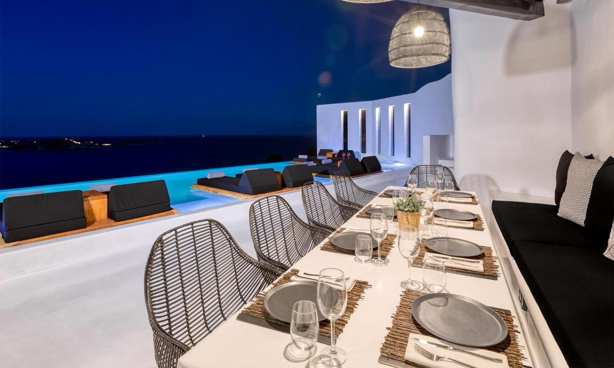 Magnificent Mykonos Rikei 5 Bedrooms Unique Aegean Sea Views Private Infinity Pool Outdoor Jacuzzi Psarou * Psarou (Mykonos)