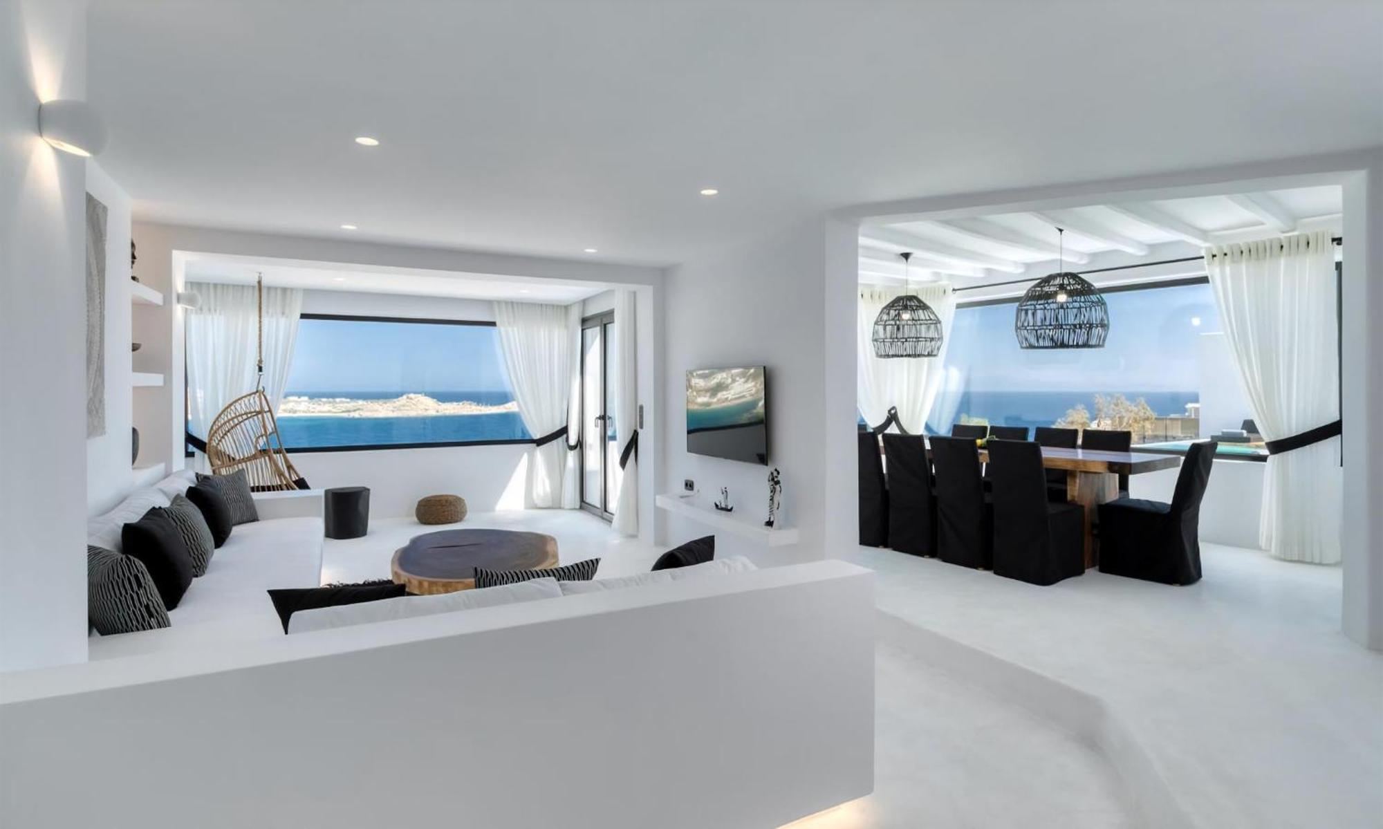 Magnificent Mykonos Rikei 5 Bedrooms Unique Aegean Sea Views Private Infinity Pool Outdoor Jacuzzi Psarou Villa *